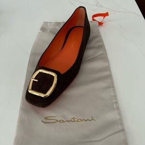 Santoni Suede Ballet Flats